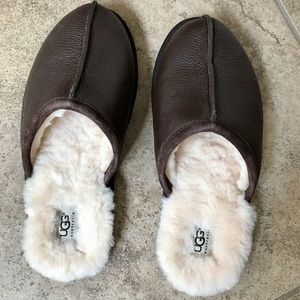 (men's) leather UGG slippers - NEW, NEVER WORN